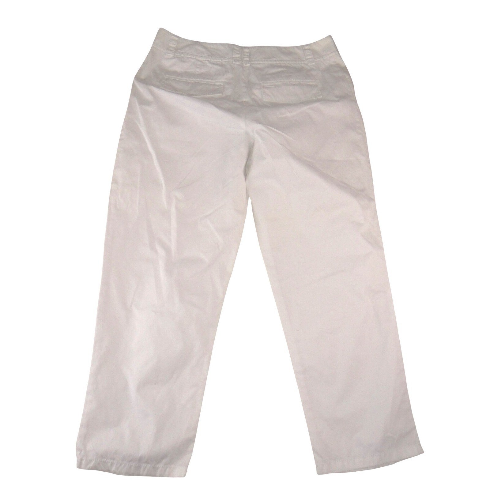 Express White Straight Leg Trousers Womens Size 8 Mid Rise Cotton Blend Pants