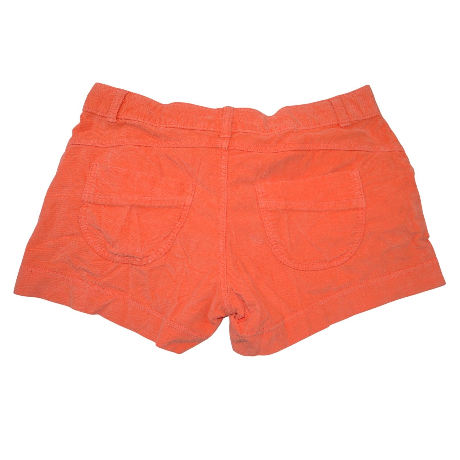 Athleta Womens Coral Orange Corduroy Shorts Size 6 Casual Summer Bright 1796
