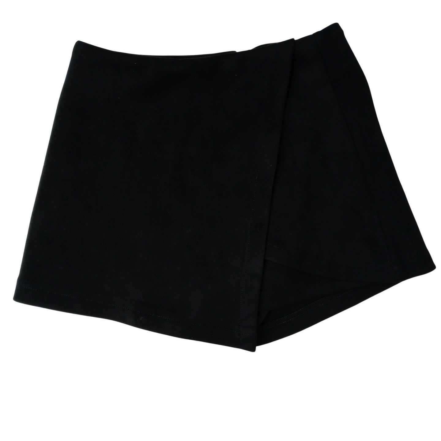 Black Wrap Skort Skirt Shorts Size M Polyester Spandex Casual