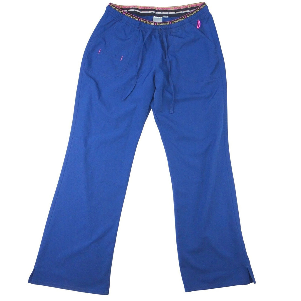 Heartsoul Petite Blue Scrub Pants Drawstring Waist Pockets Flare Leg