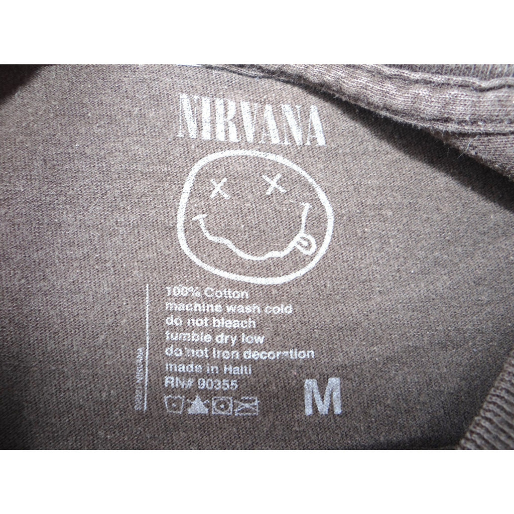 Nirvana Band Photo T Shirt Men's Size Medium Brown Short Sleeve Graphic Tee