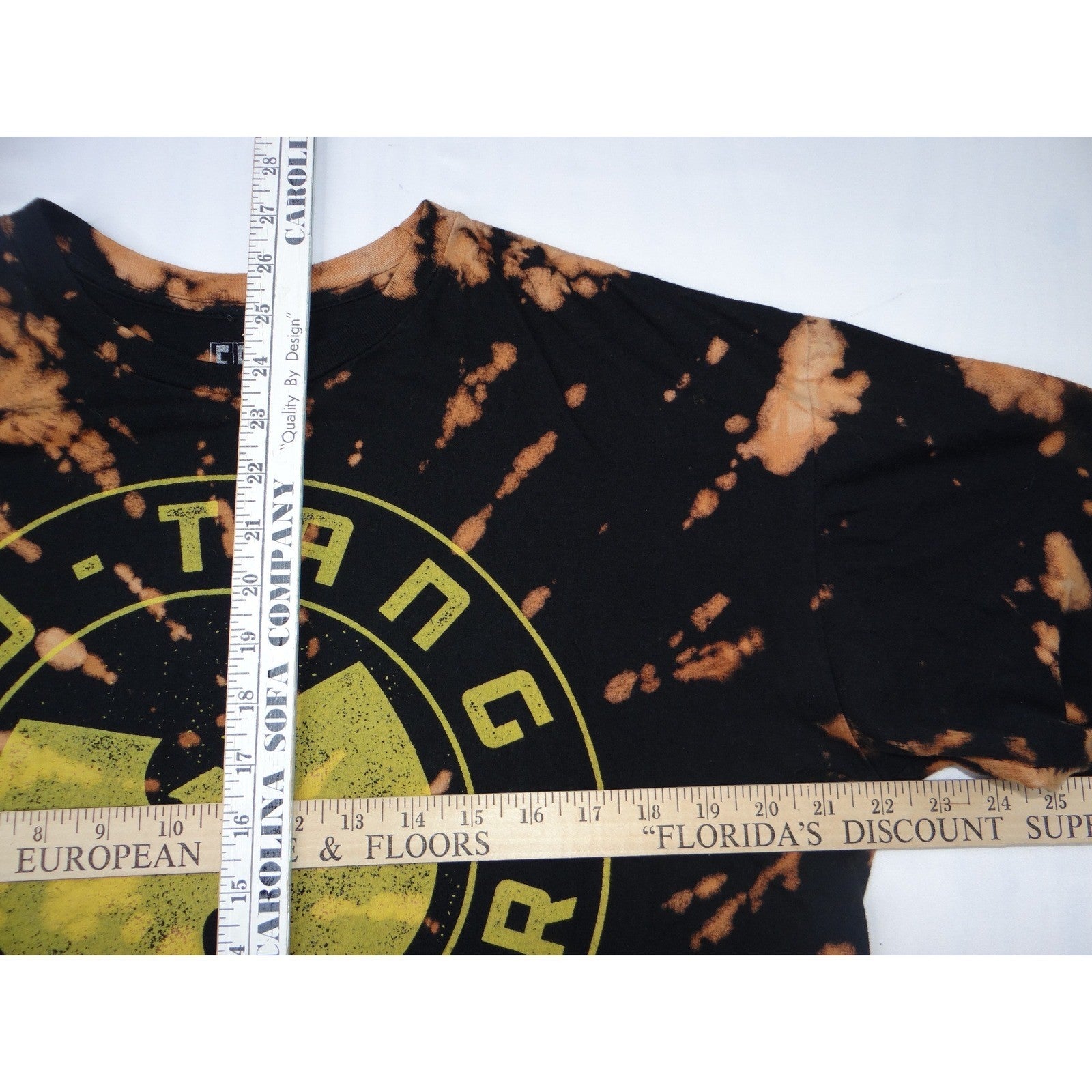 Wu Tang Forever Tie Dye Bleached Black T Shirt Mens Large FEA Merch