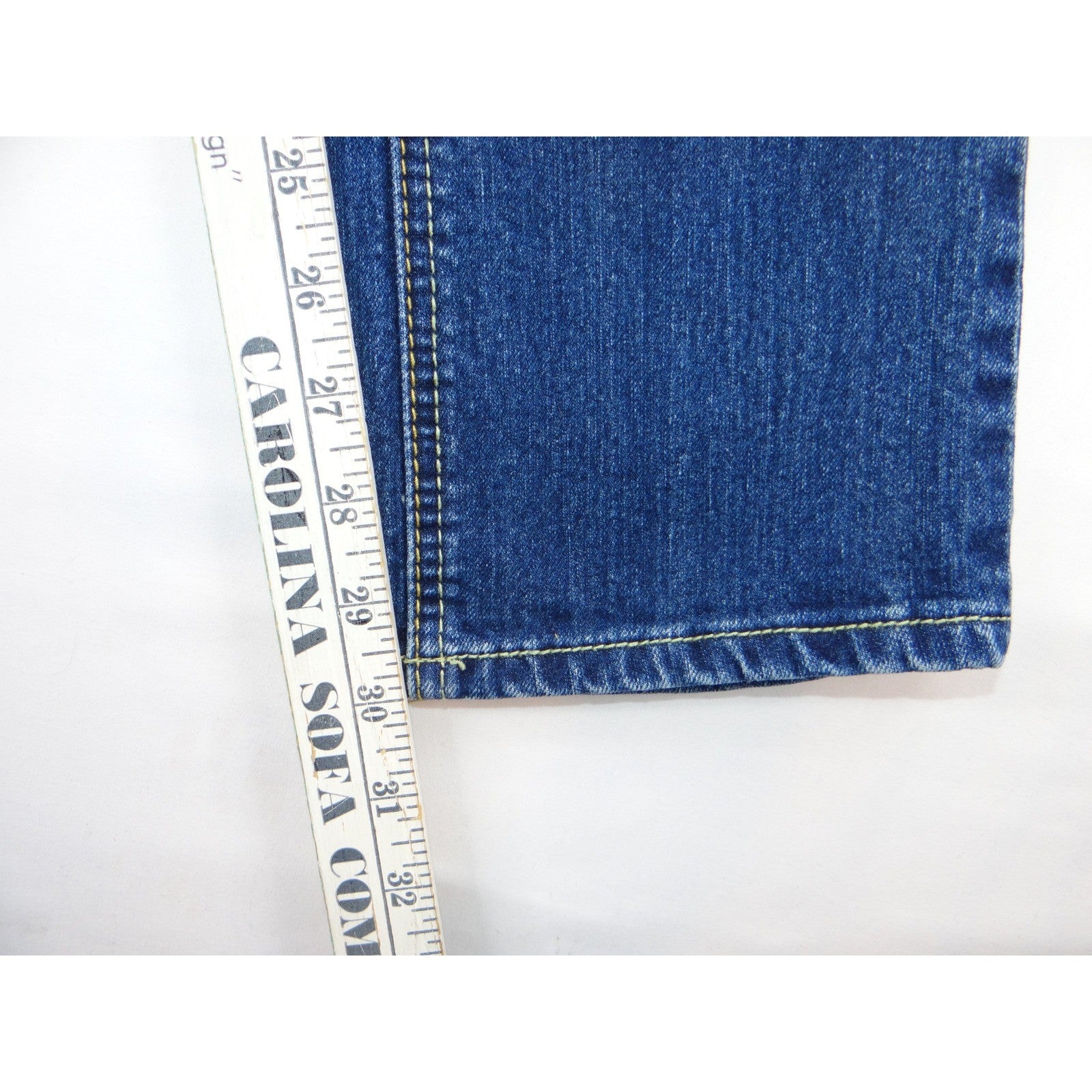 Earl Jean Blue Denim Bootcut Jeans Embellished Pockets Size 28