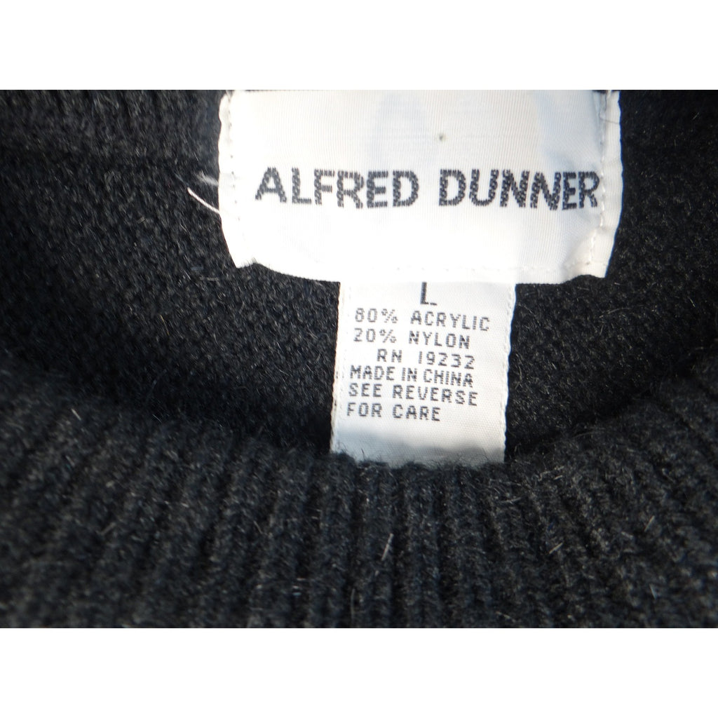 Vintage Alfred Dunner Women's Black White Starbursts Knit Sweater Size L