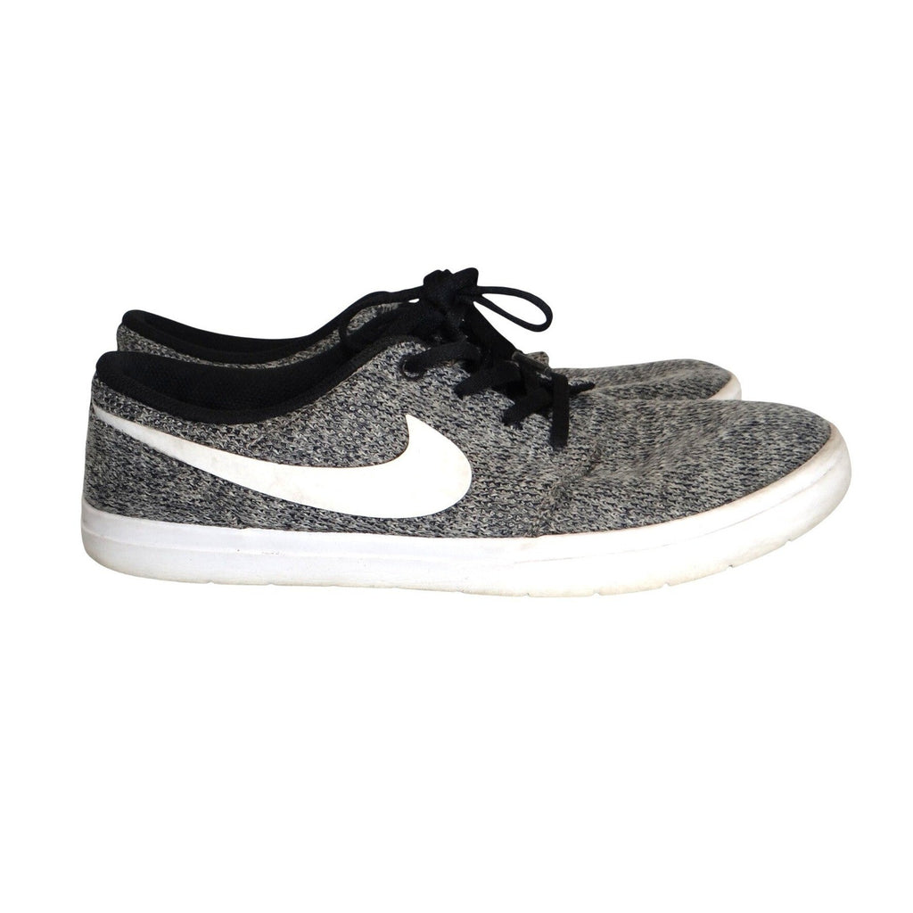 Nike Mens Shoes Gray White Knit Lace Up Athletic Sneakers Size 9.5