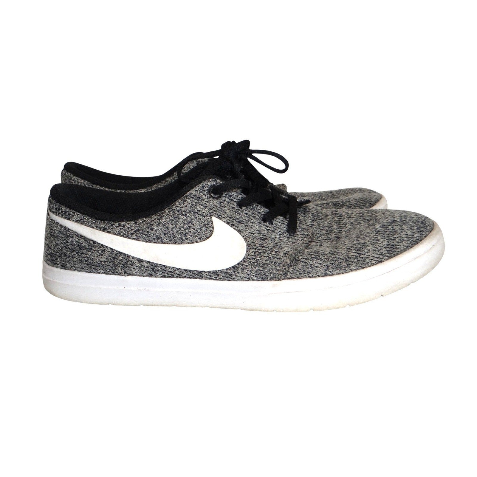 Nike Mens Shoes Gray White Knit Lace Up Athletic Sneakers Size 9.5