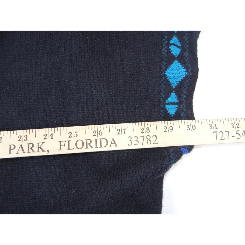 The Pioneer Woman Black Blue Geometric Print Open Front Cardigan Sweater S M
