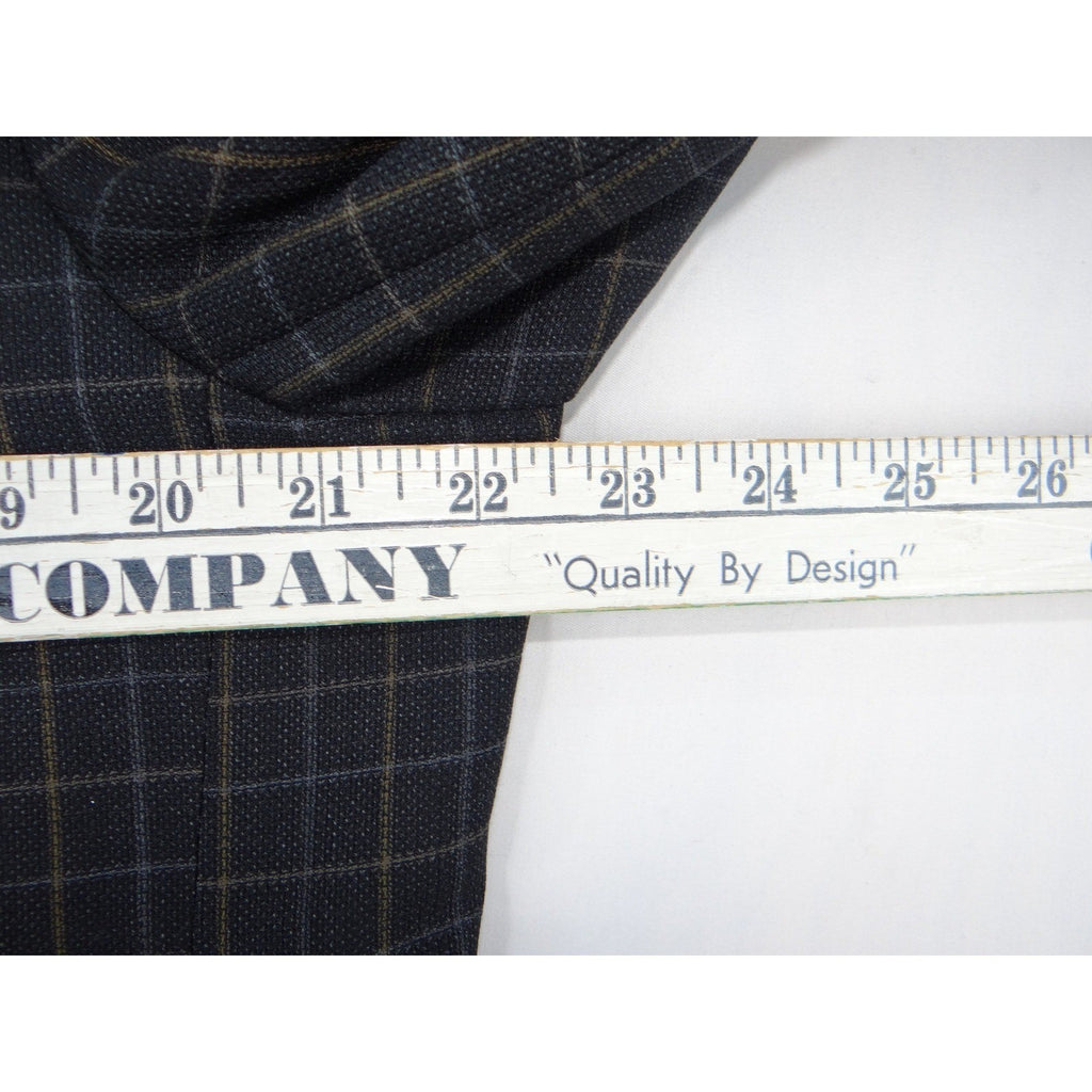 VTG Ermenegildo Zegna High Performance Blazer Men Dark Grey Plaid Wool Blend XL