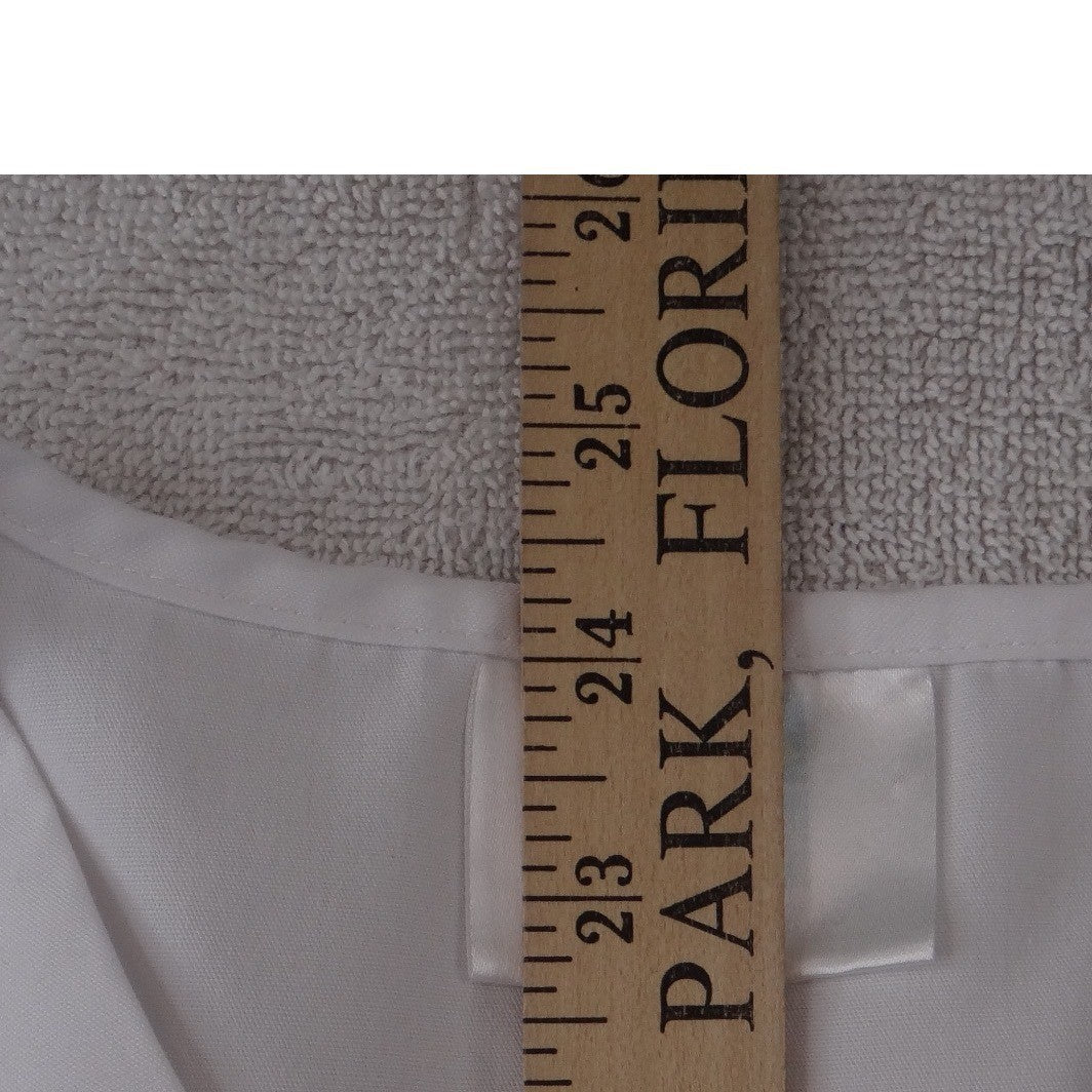 White V-Neck Medical Scrub Top Short Sleeve Chest Pocket Workwear Womens