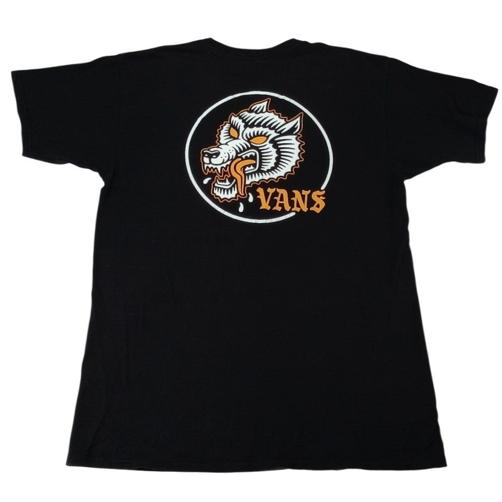 Vans Men's Black Wolf Graphic T-Shirt Size Large