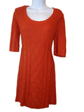 PINK ROSE Stylish Cable Knit Dress - Warm Orange
