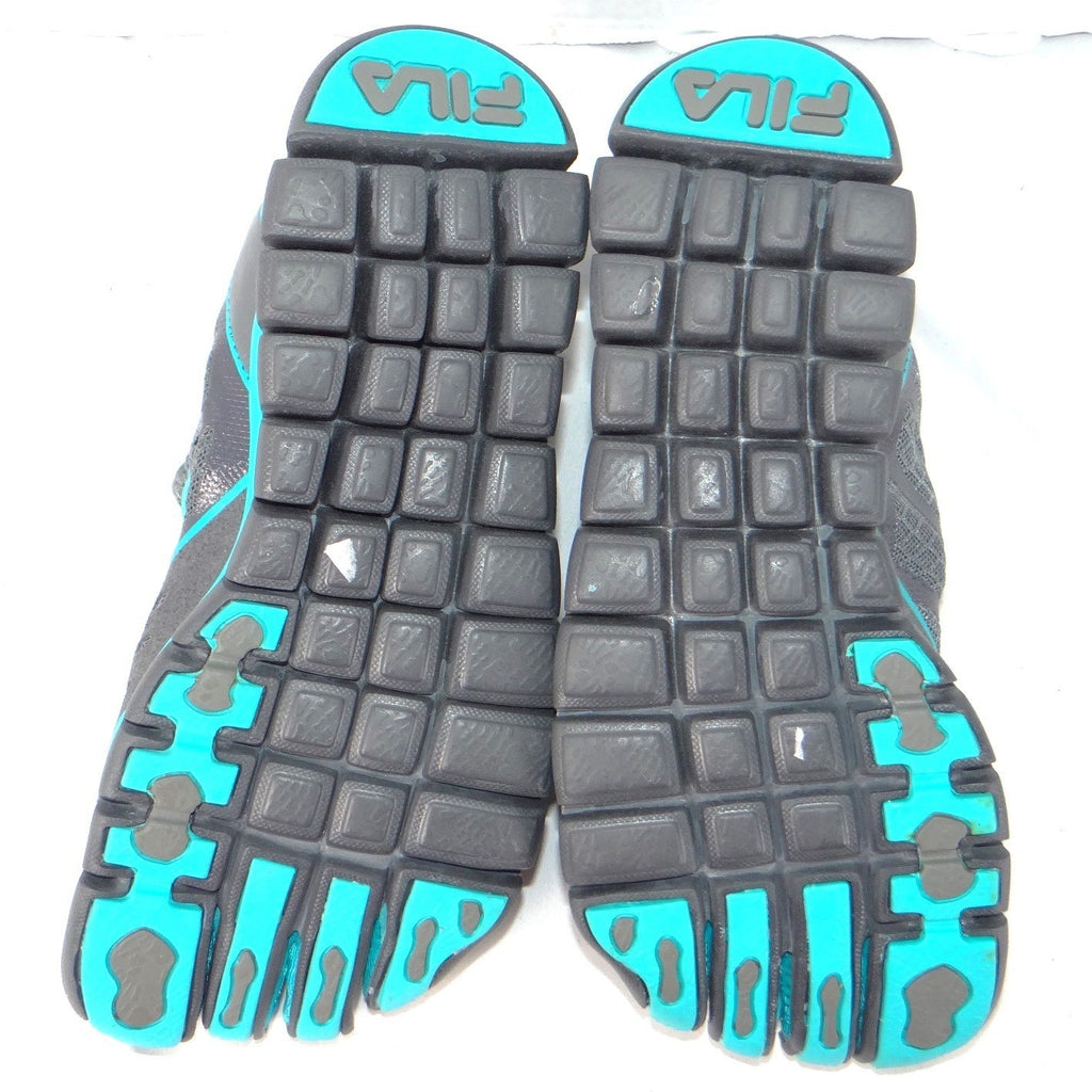 Fila Skele-Toes EZ Slide Womens 7.5 Gray Teal Four Toe Barefoot Shoes