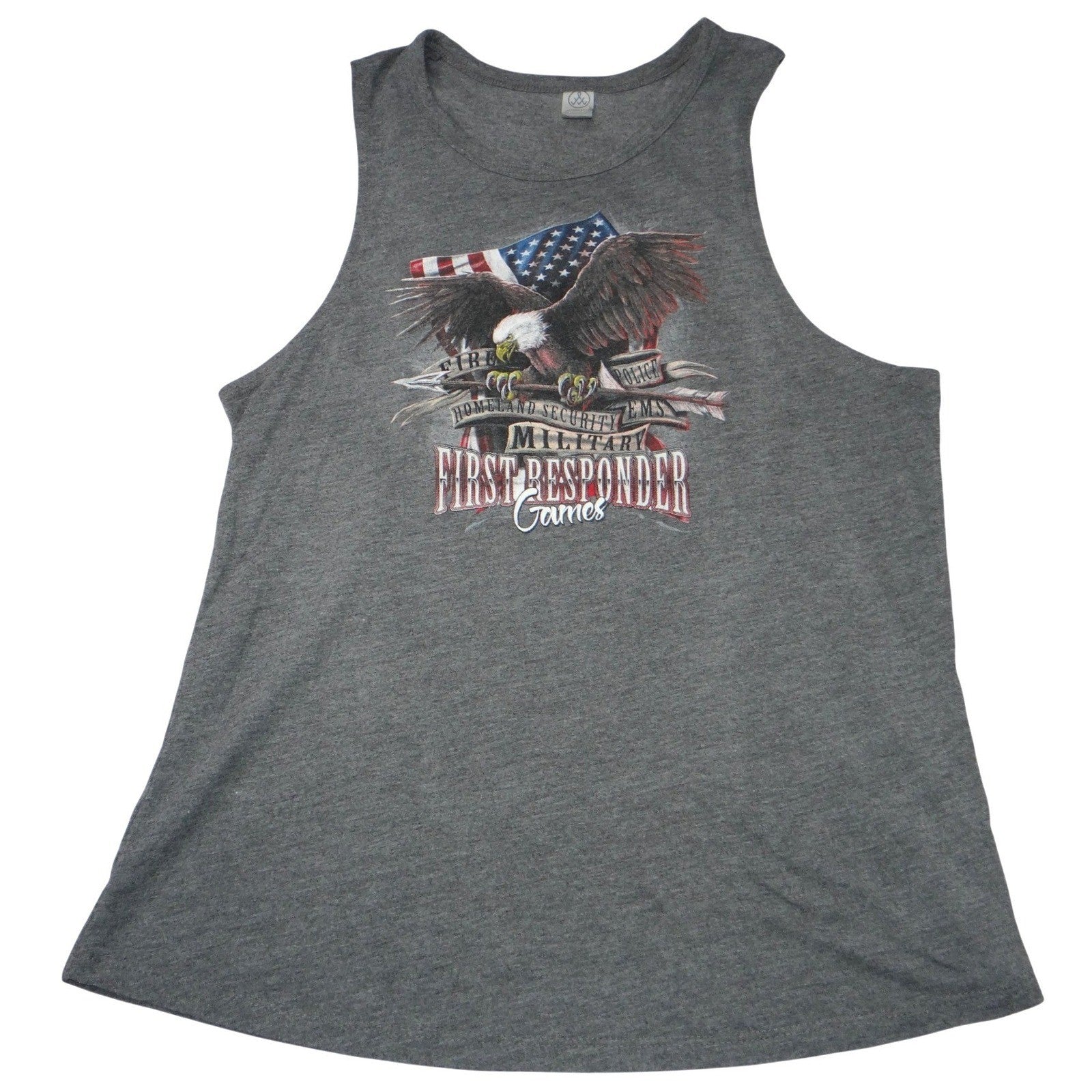 First Responder Games Eagle Flag Tank Top Women's Large Gray