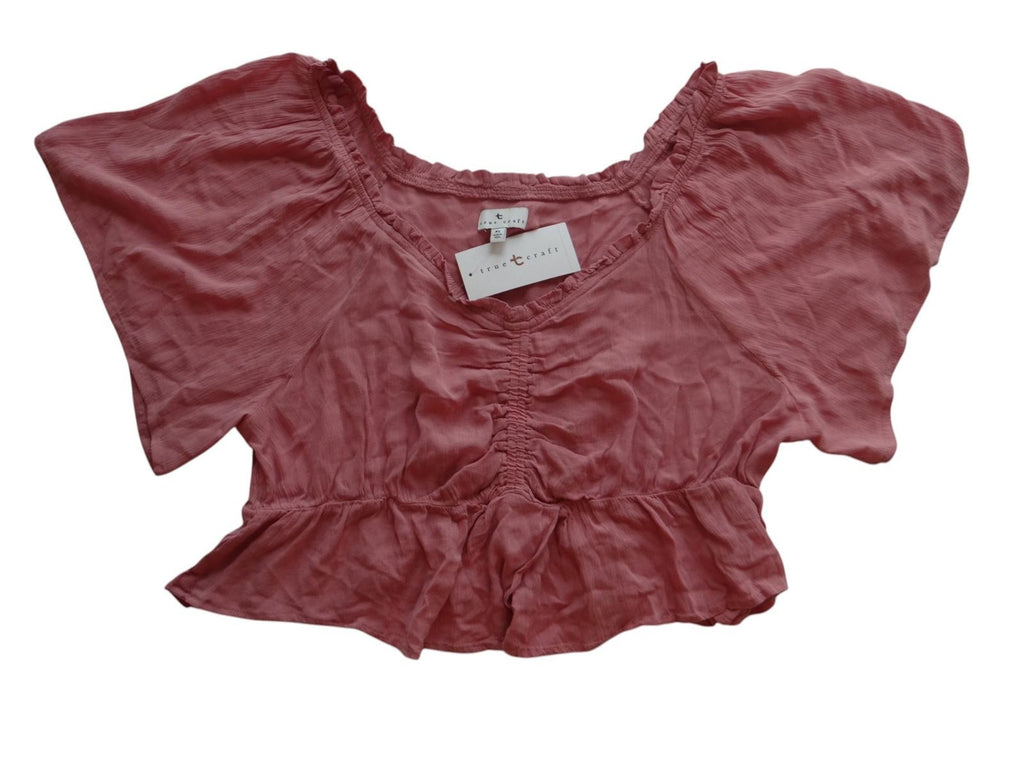 True Craft Flirty Coral Peplum Top NWT- Perfect for Summer