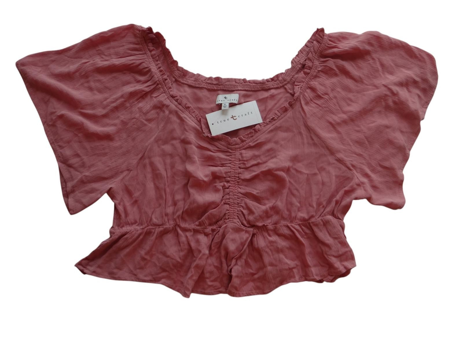 True Craft Flirty Coral Peplum Top NWT- Perfect for Summer