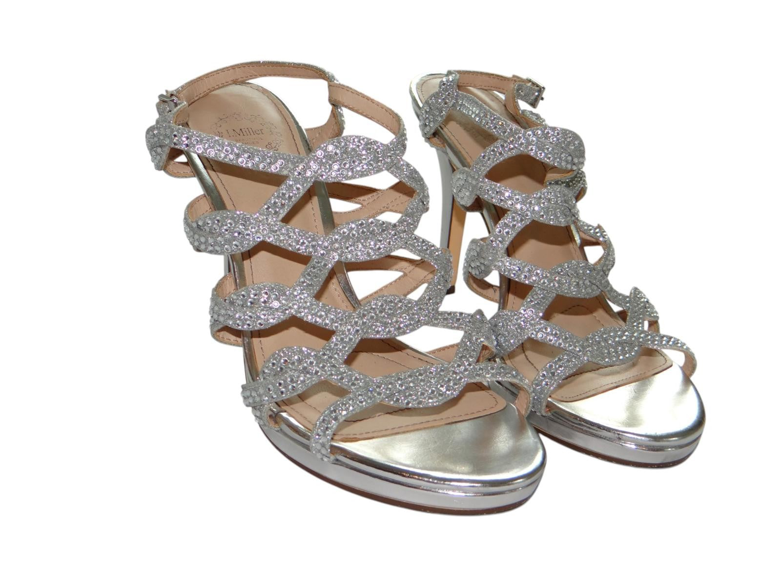 I. Miller Women's Silver Rhinestone Strappy Sandals