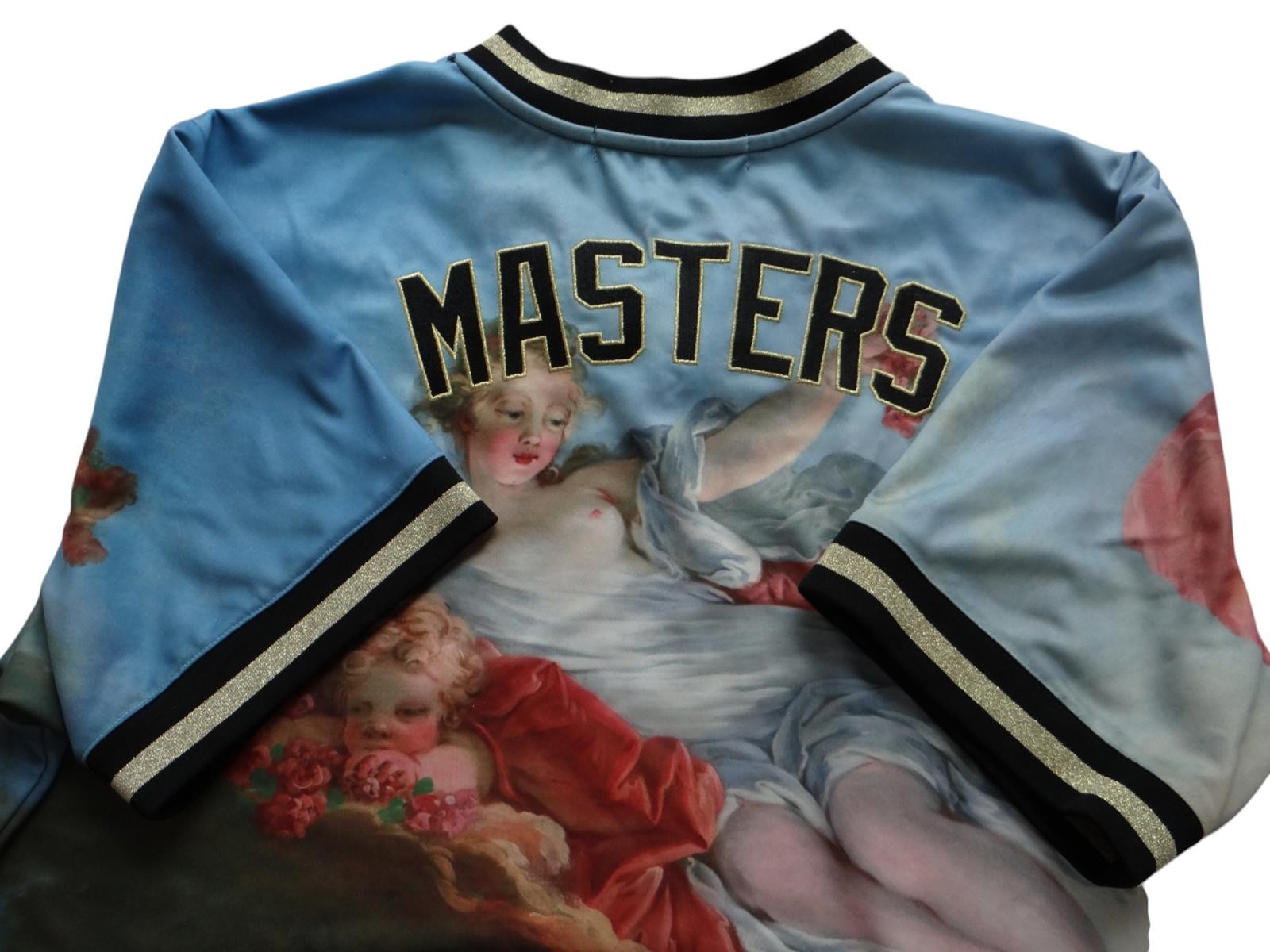 Artistic Print Short Sleeve Men's T-Shirt with 'Pablo' and 'Masters' Lettering