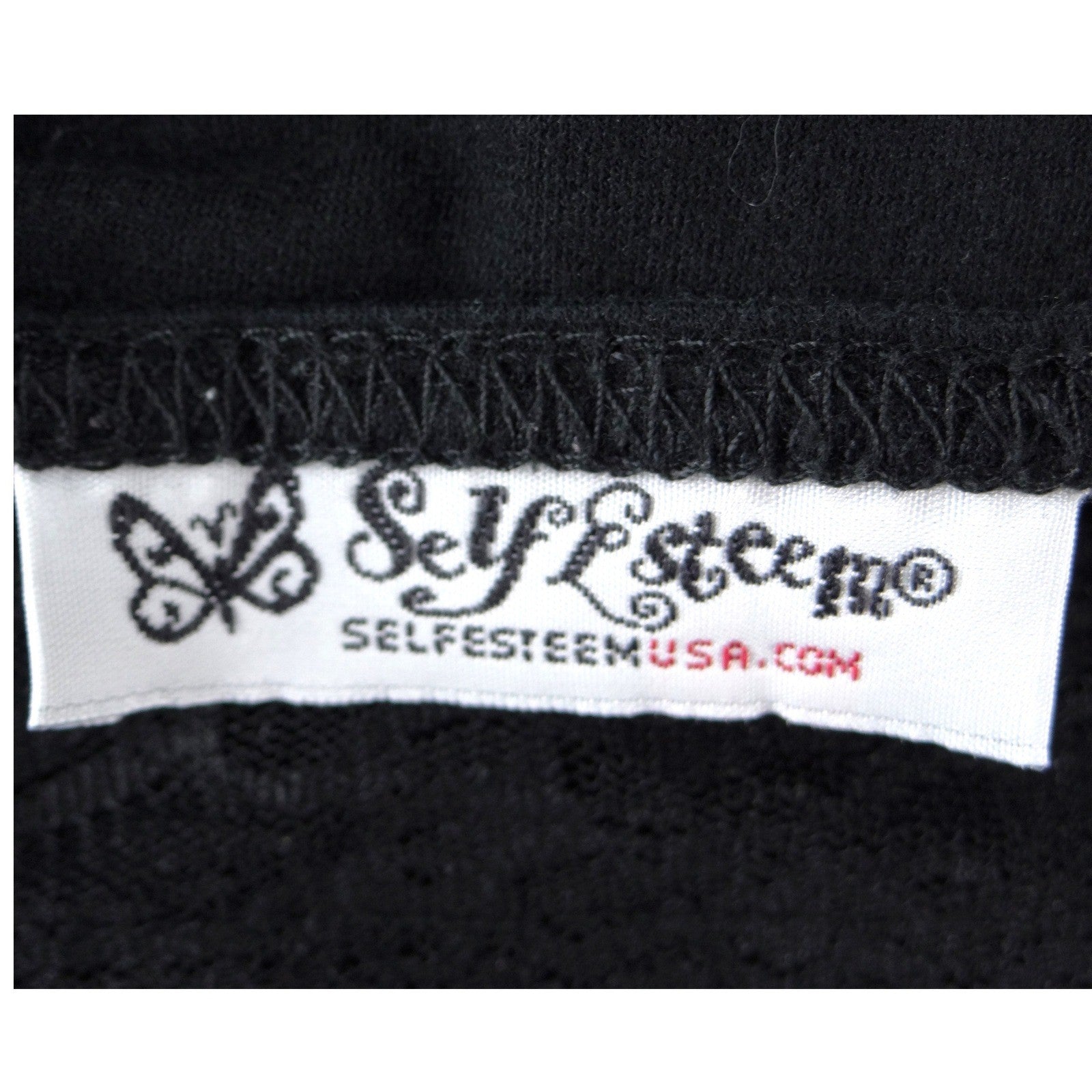 Self Esteem Womens Black Lace Trim Camisole V-Neck Adjustable Straps Tank Top L