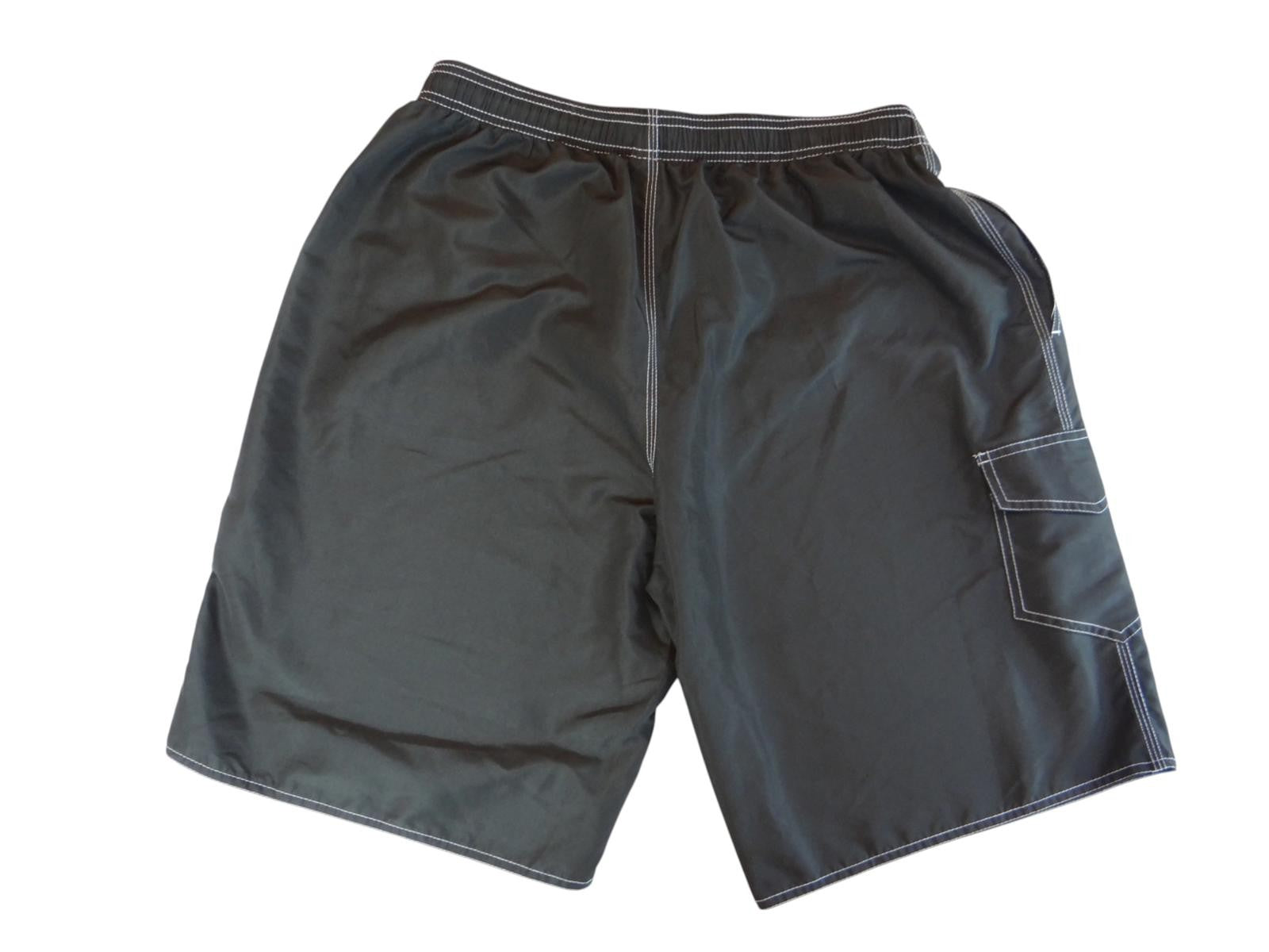 High-Quality Black Nylon Swim Shorts - XL