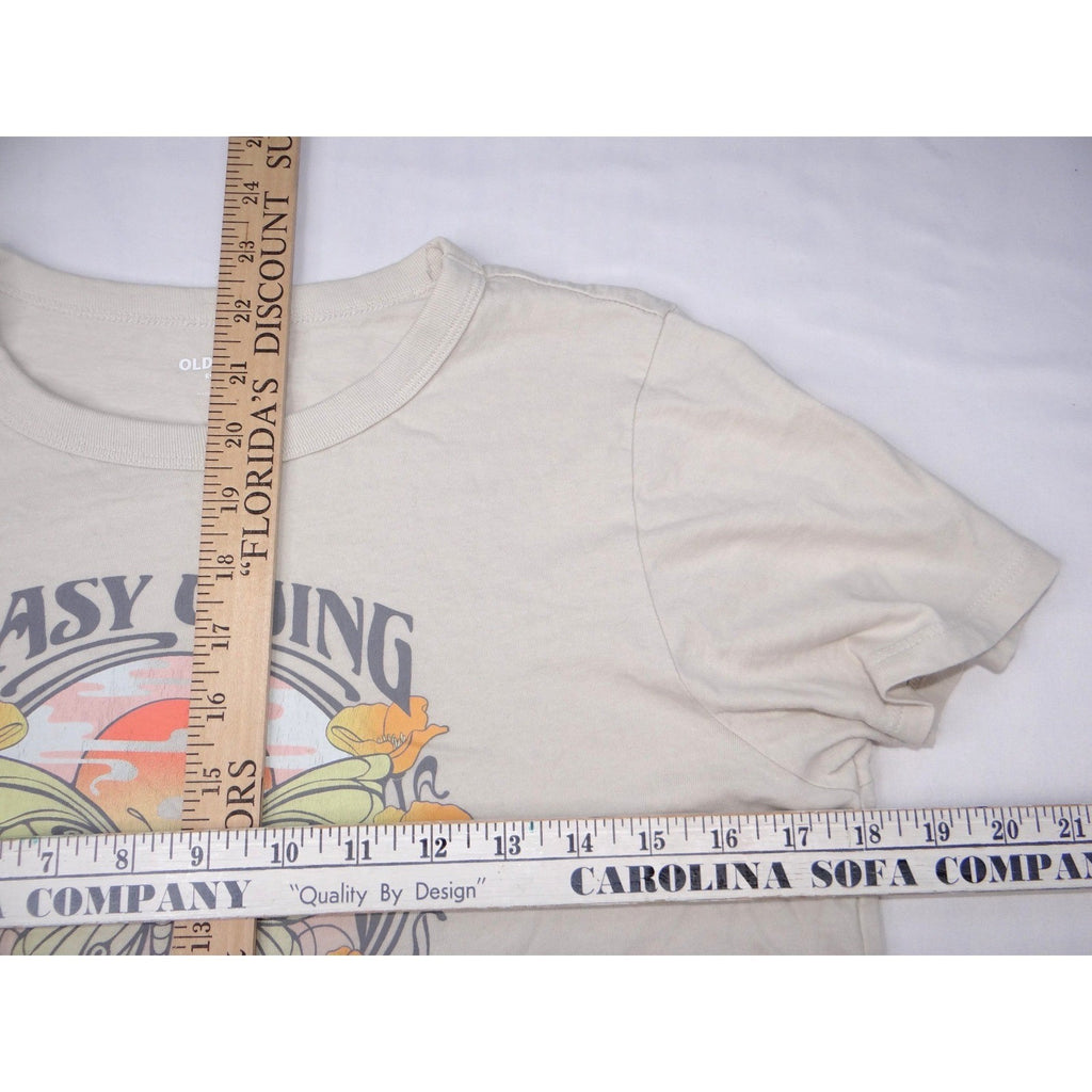 Old Navy Easy Going Butterfly Sunset Graphic T Shirt Women's Size Small Cream