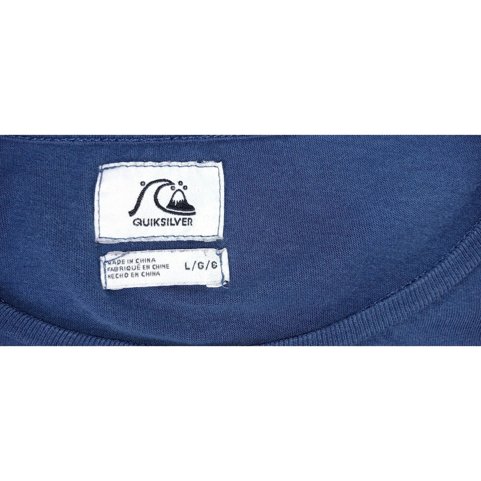 Quiksilver Women's Navy Blue Graphic T-Shirt Surf Wave Logo Size L