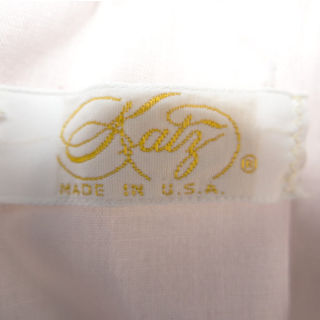 Katz Vintage Pink Lace Trim Nightgown Sleeveless Square Neck USA Made Large