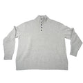 Lands End Mens Gray Mock Neck Button Quarter Zip Sweater XXL 50-52
