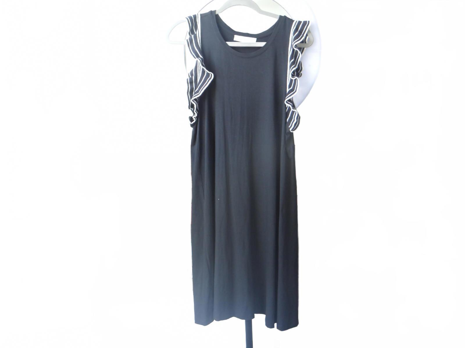 LOFT Black Ruffled Sleeve Dress - Size L