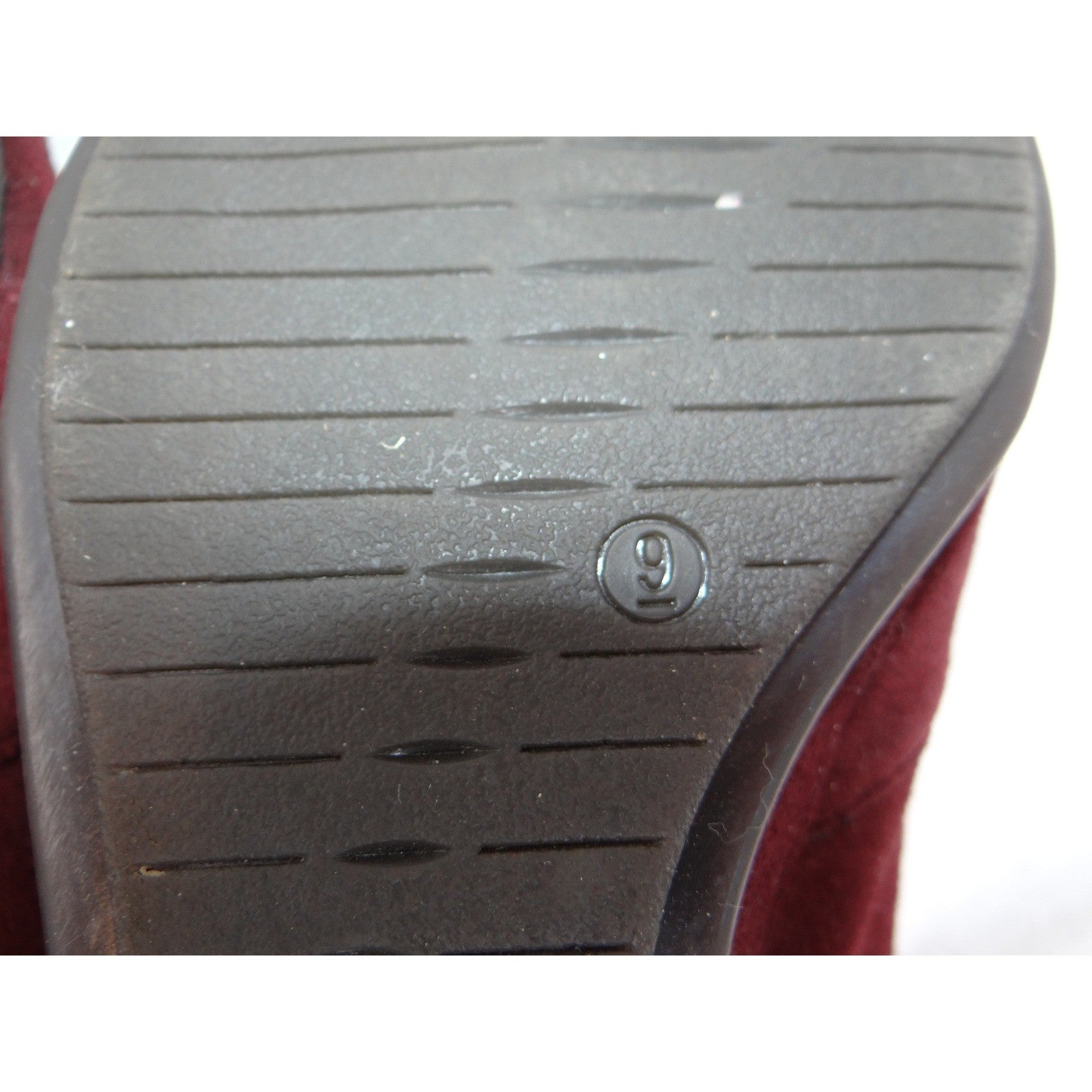 Easy Spirit Womens Burgundy Suede Wedge Heels Shoes Size 9