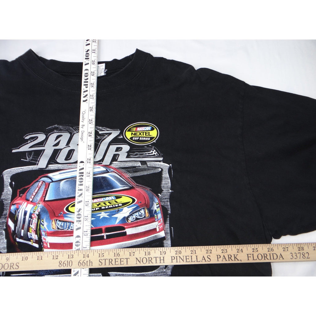 Y2K NASCAR Nextel Cup Series 2007 Tour TShirt Mens 3X Black Graphic Double Sided