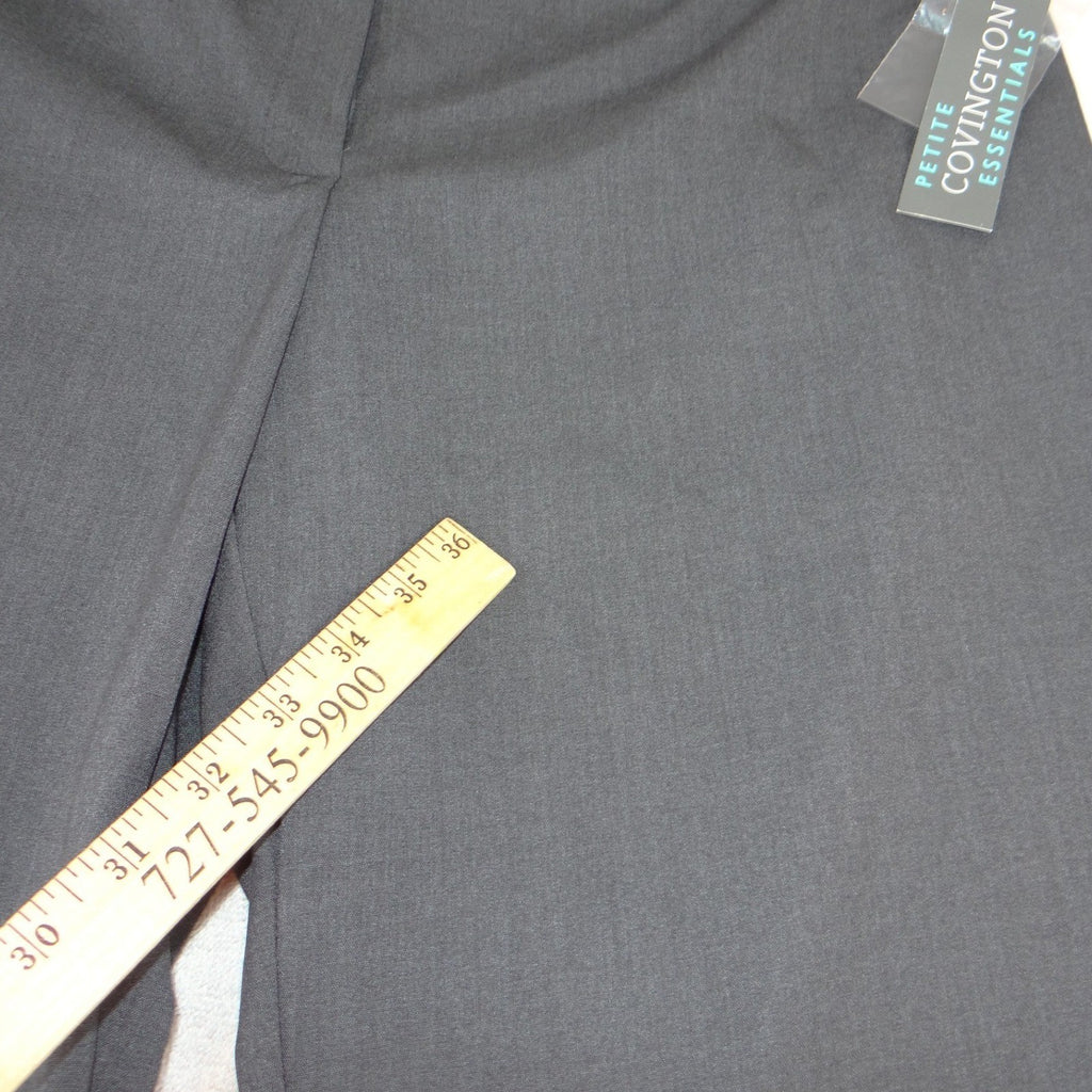 NWT Covington Essentials Petite Curvy Fit Wide Leg Dress Pants Gray 14P