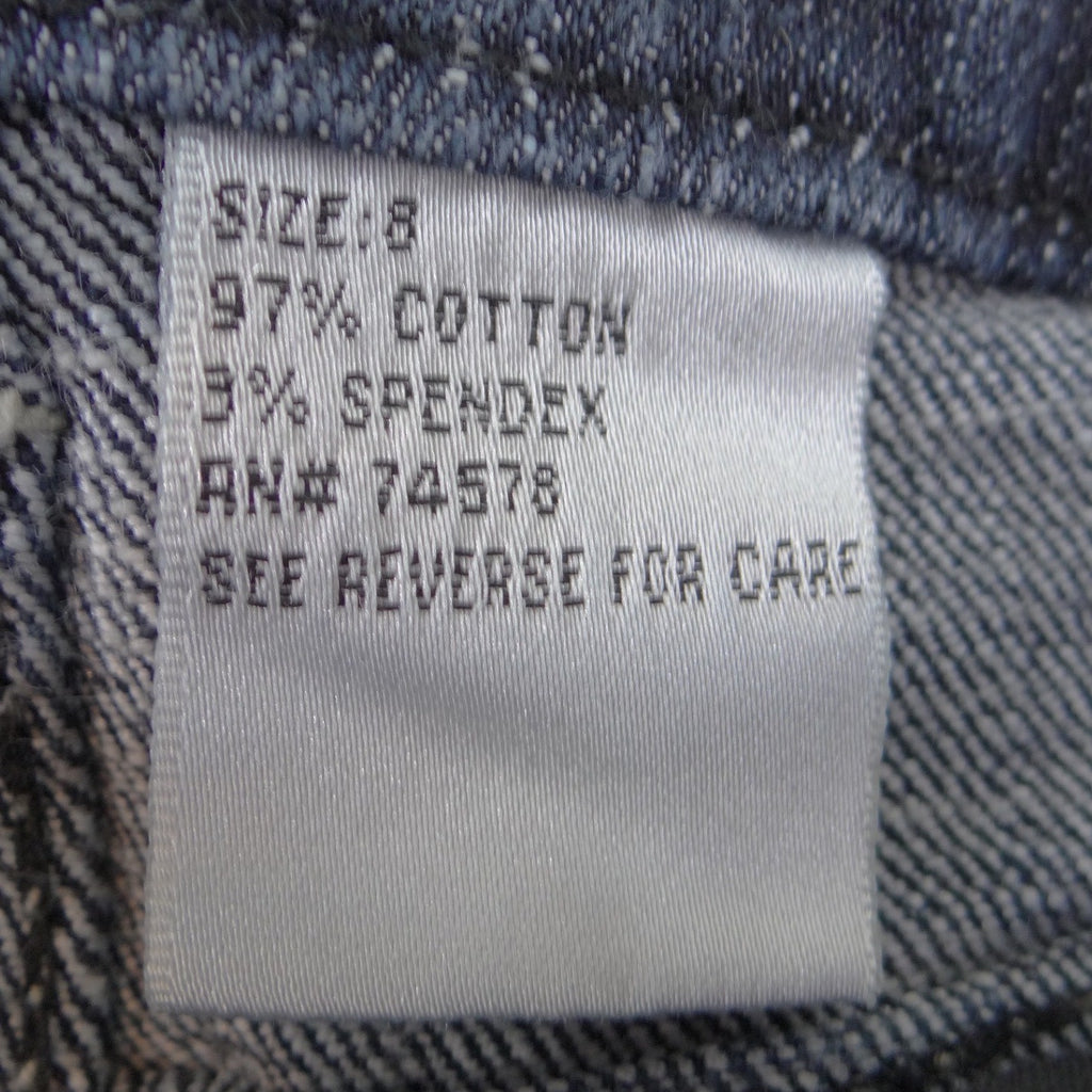 Cache Womens Dark Wash Wide Leg Jeans Blue Gold Braided Pocket Size 8