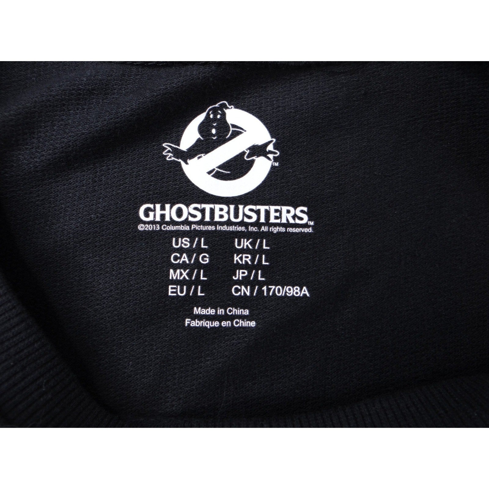 Ghostbusters Womens Black Long Sleeve Crewneck Sweatshirt L Large Ghost Logo