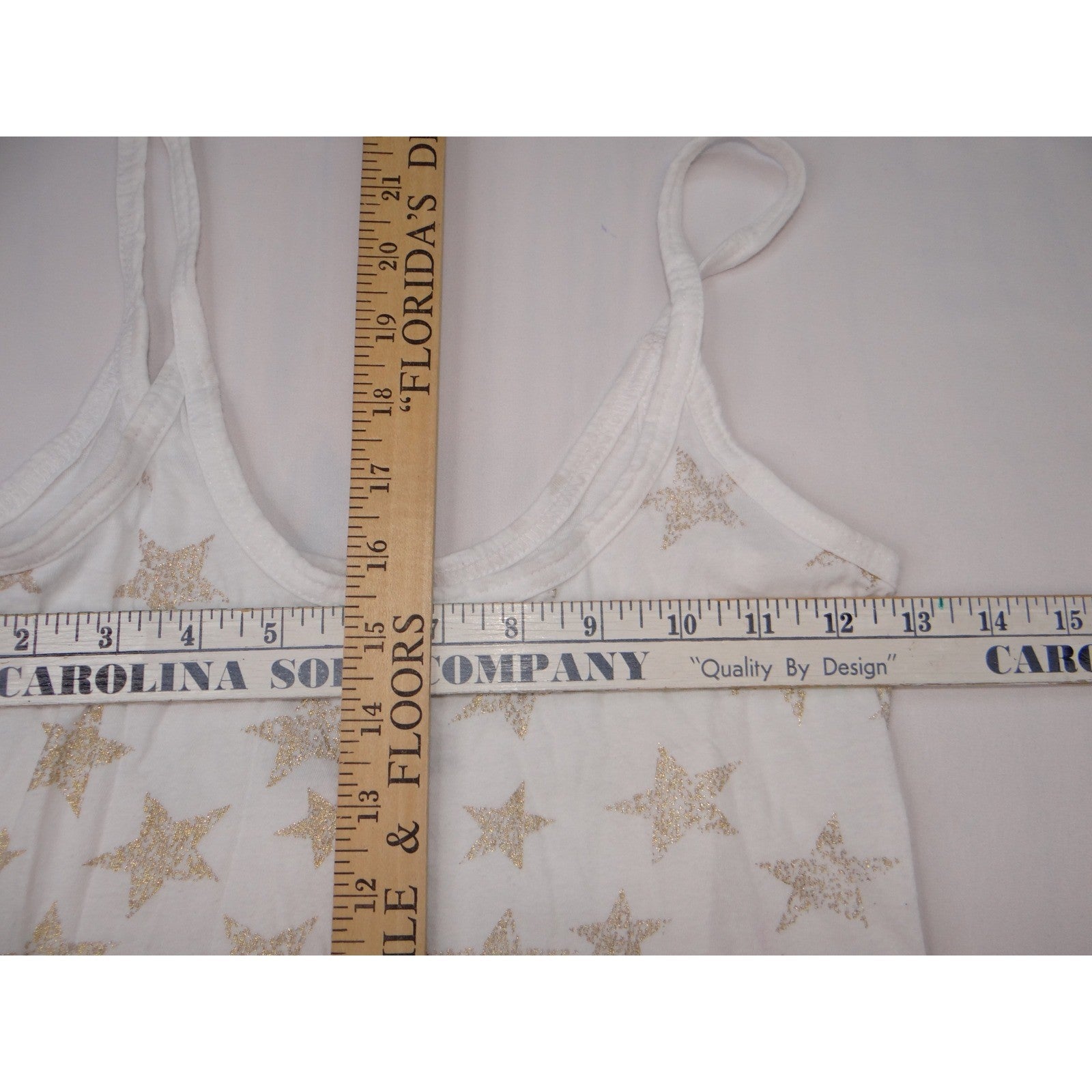 Y2K No Boundaries White Glitter Star Print Spaghetti Strap Camisole Top S 3-5
