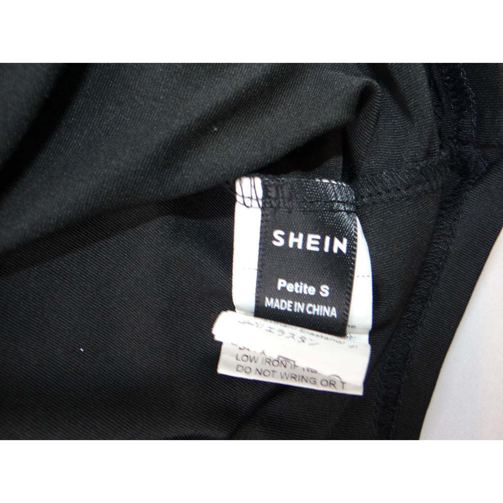 SHEIN Petite Black Tank Dress Mini Scoop Neck Sleeveless Bodycon Size S