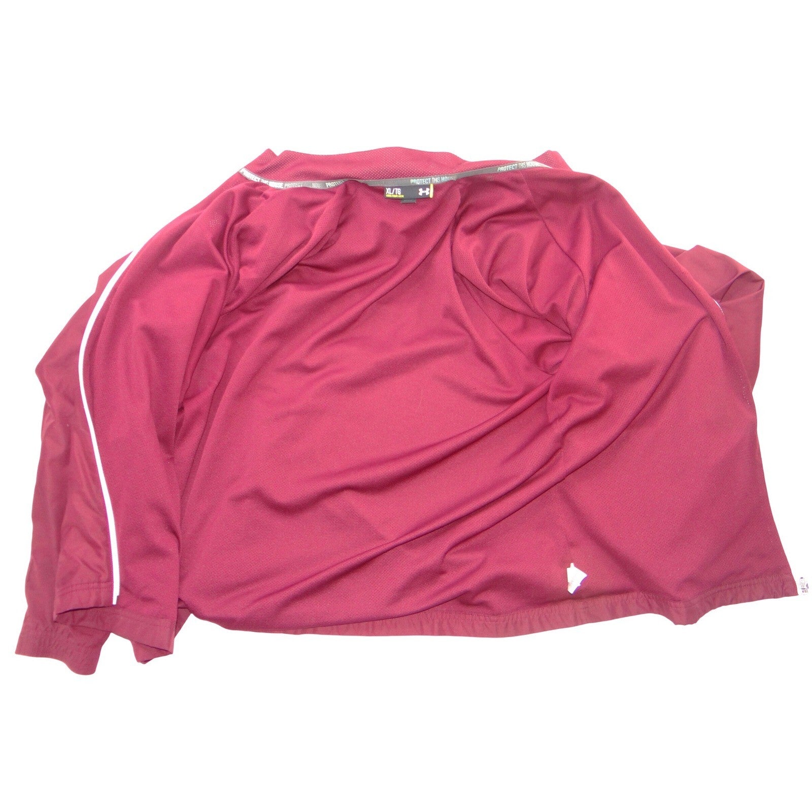 Under Armour Mens XL Maroon Full Zip Track Jacket Mesh Lined Burgundy Mock Neck