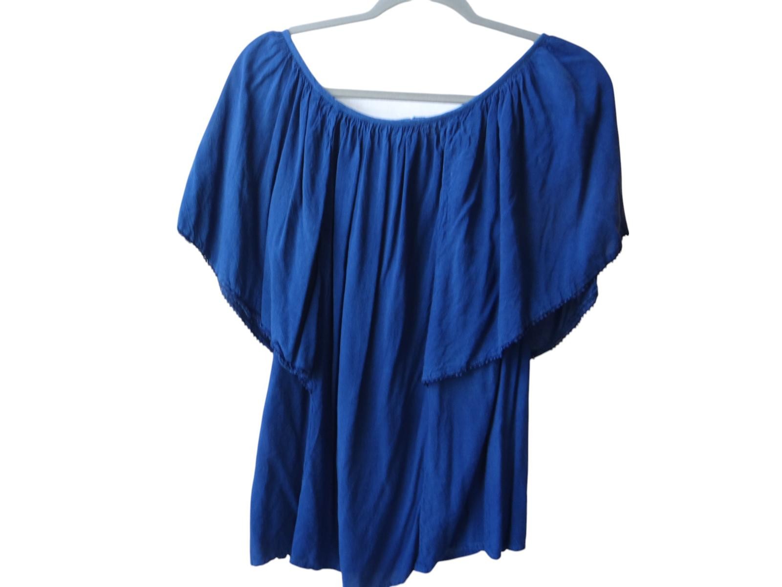 Studio West Women's Embroidered Top - Stylish Blue Rayon Blouse