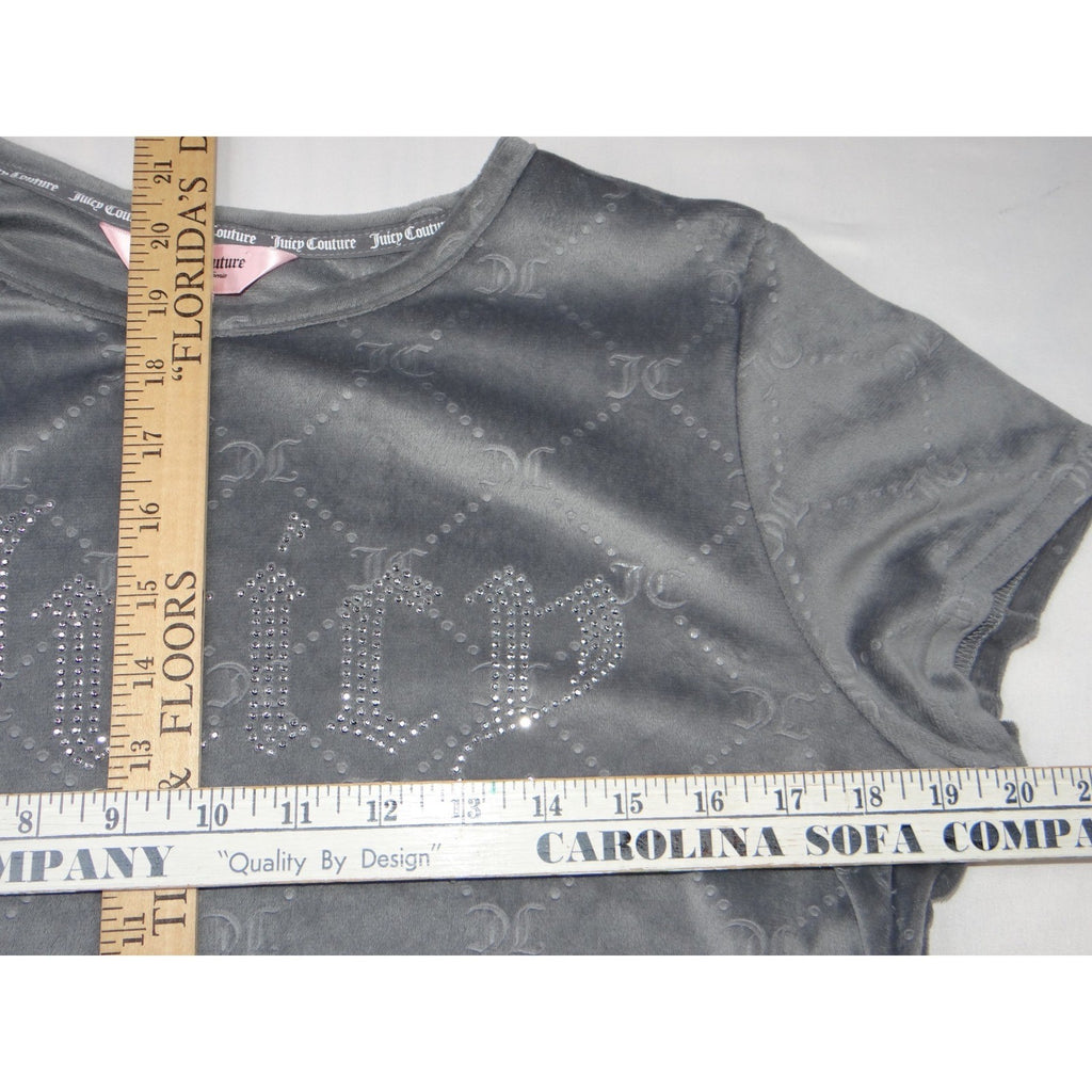 Juicy Couture Velour Shorts Grey All Over JC Logo Sleepwear Loungewear Women XL