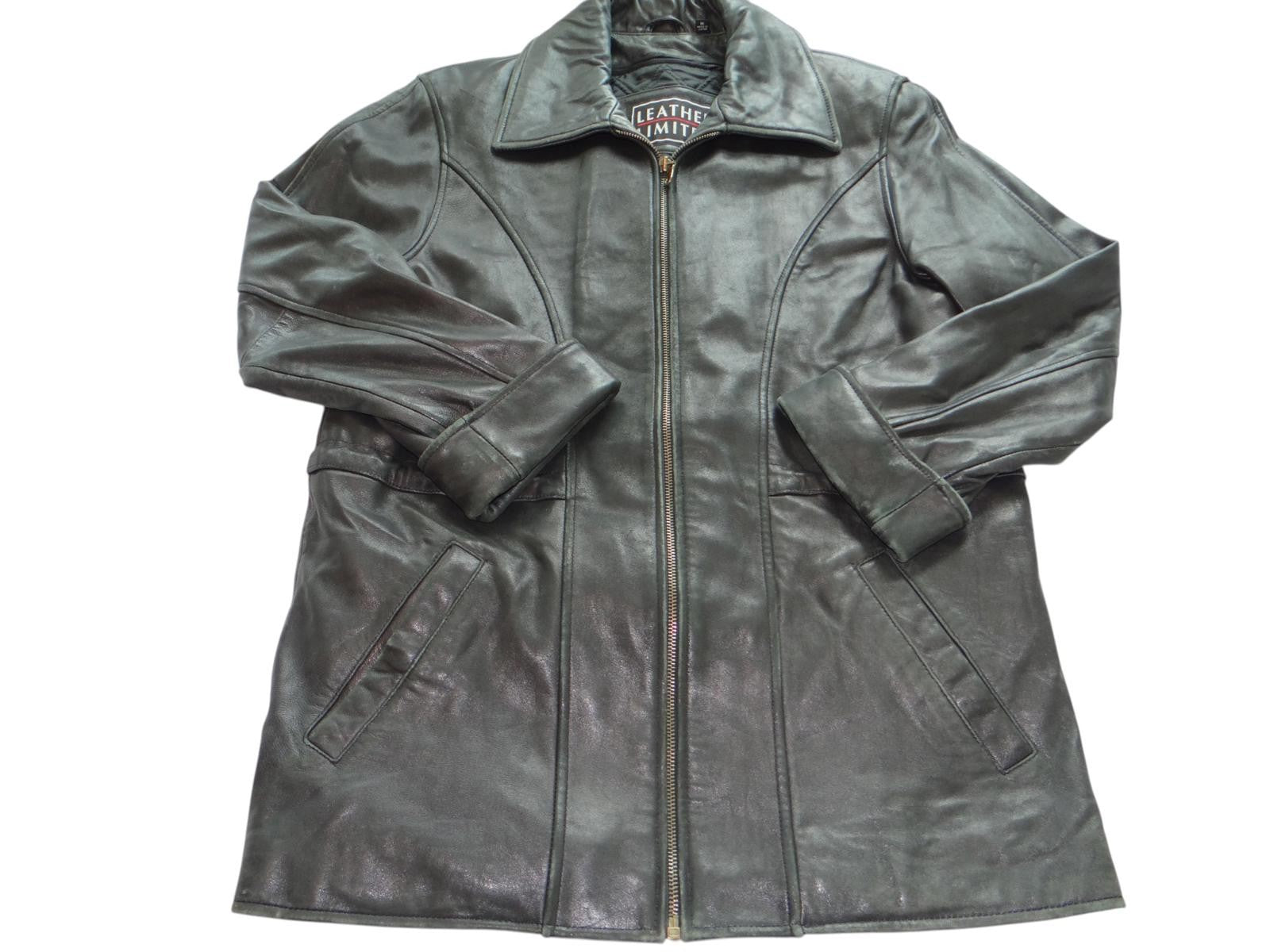Men's Black Leather Jacket Medium