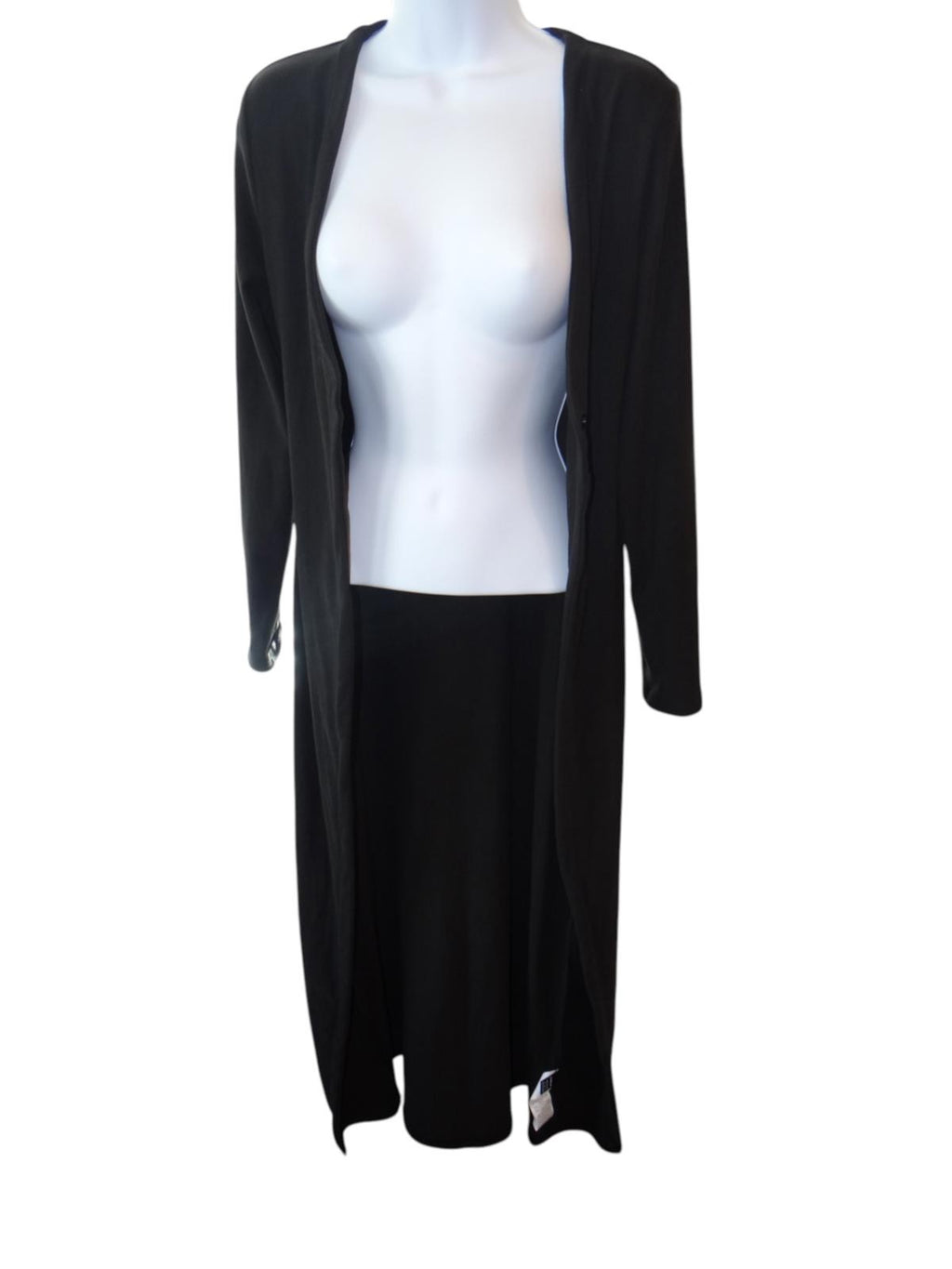 Women's Long Black Cardigan Dress - Size M