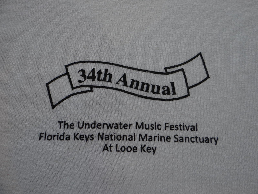 34th Annual Underwater Music Festival Vintage T-Shirt Florida Keys Looe Key