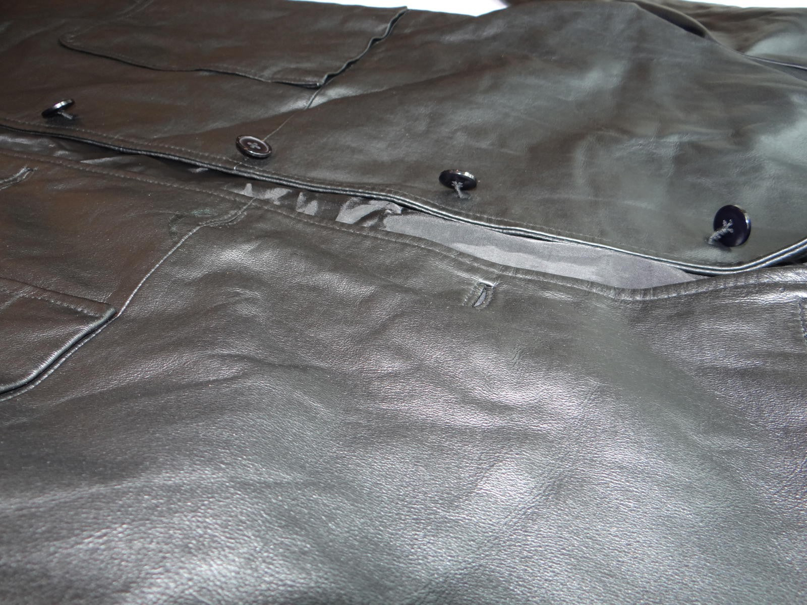 Men's Black Leather Jacket Medium Caribou Creek