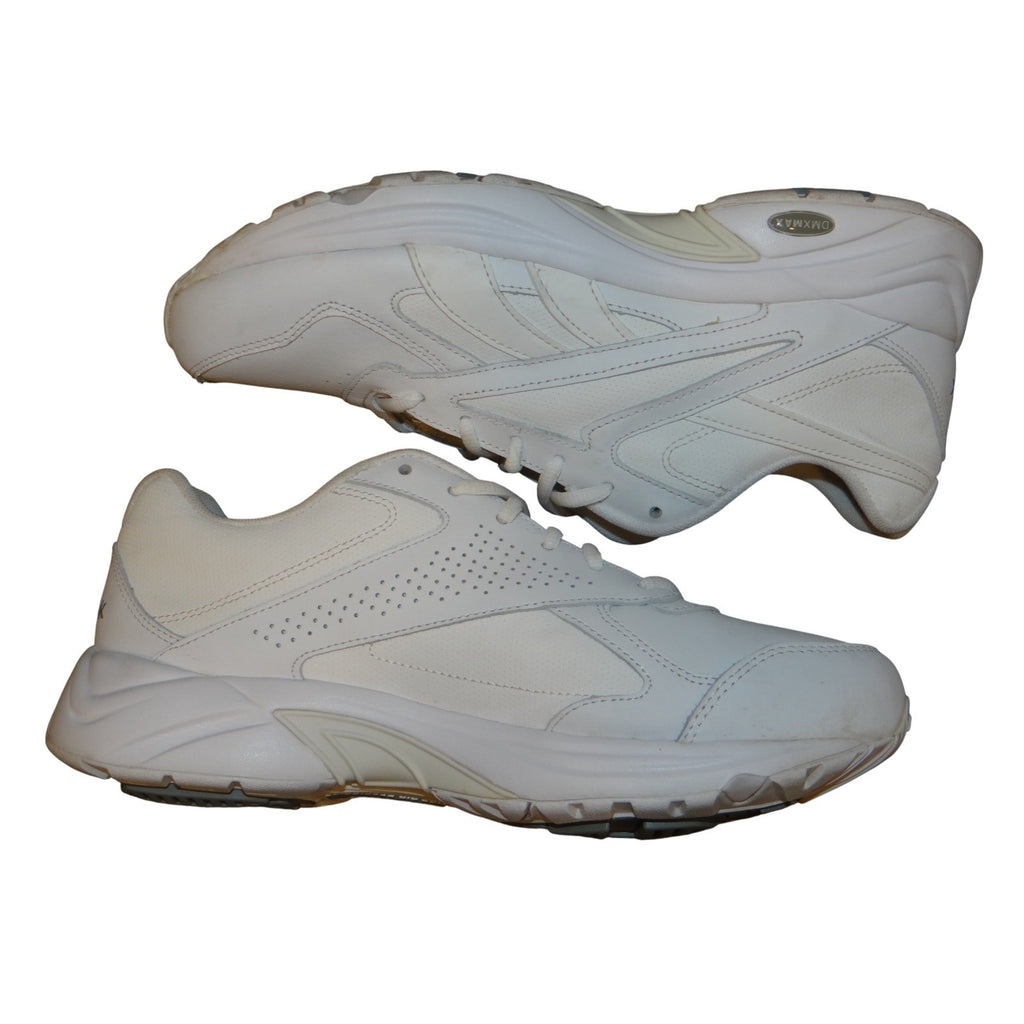 Reebok DMXMAX White Leather Wide 2E Walking Shoes Men's Size 8