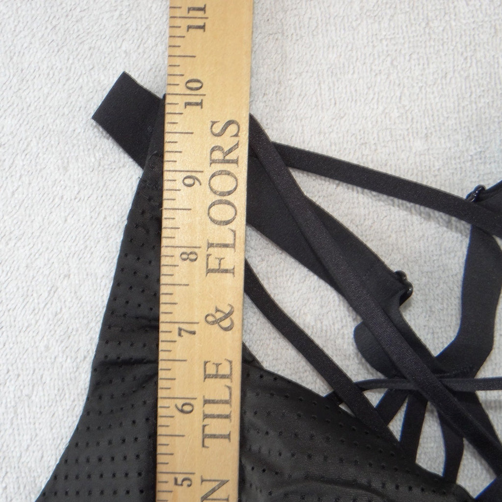 Victoria Sport Black Strappy Perforated Mesh Sports Bra 34C Medium Impact