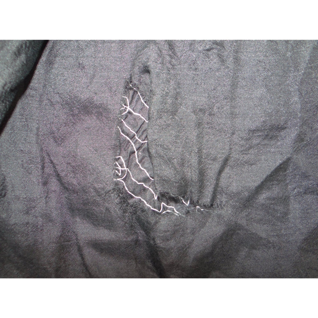 Vintage B'way Rose Vintage 100% Silk Beaded Sequin Vest Black Silver Chevron-ish