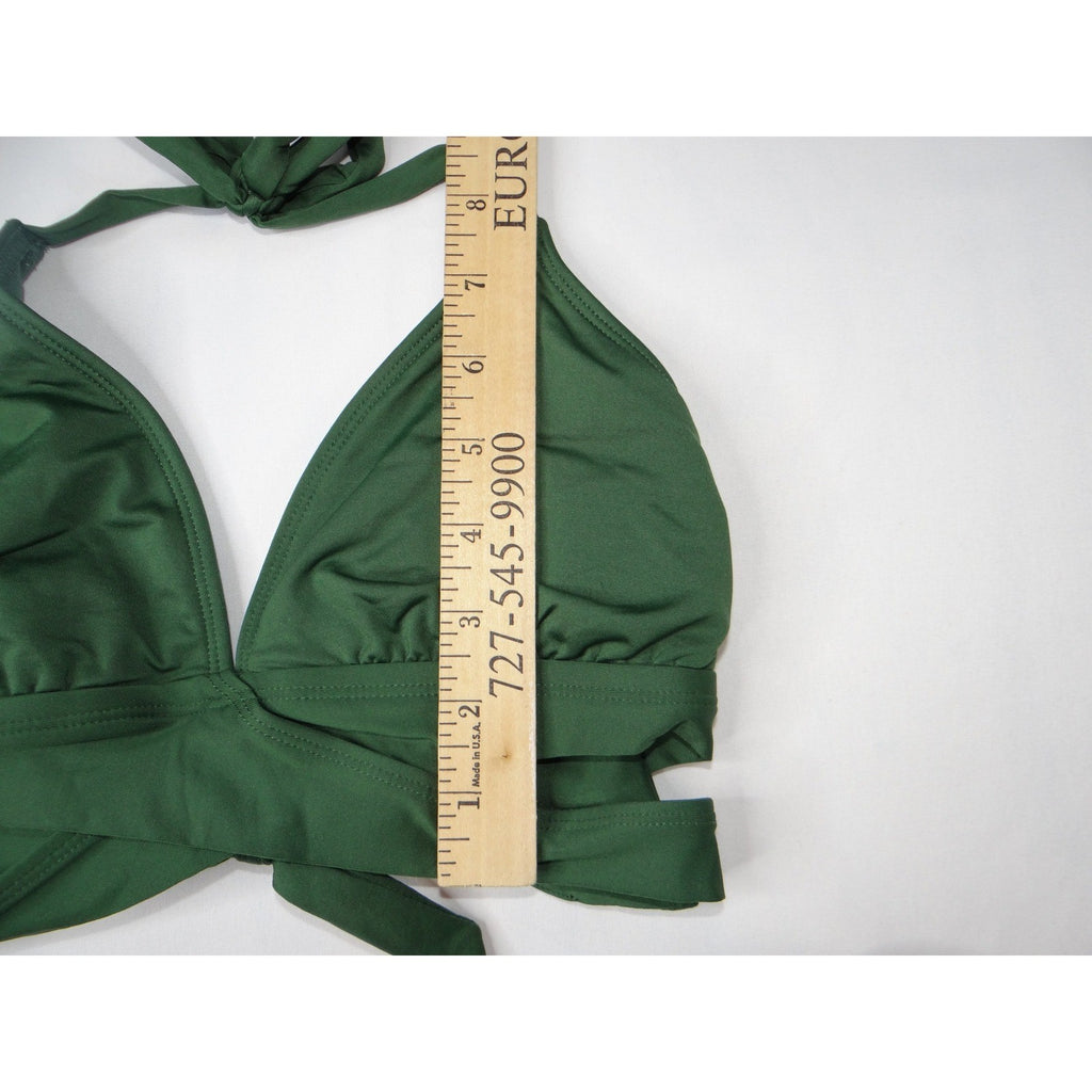 Kona Sol Womens Dark Green Halter Tie Bikini Swimsuit Set Size M/S