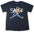 3FORTY INC Mens Graphic T Shirt L Black SAVAGE Bear Michael Jordan Jump Man