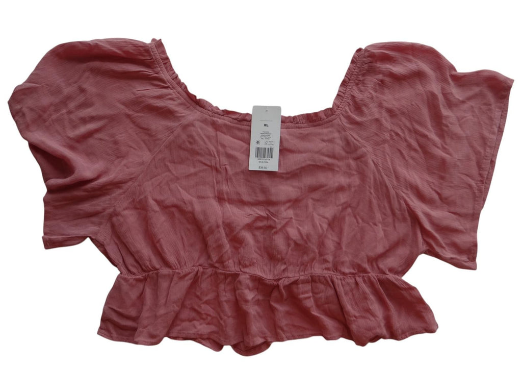 True Craft Flirty Coral Peplum Top NWT- Perfect for Summer