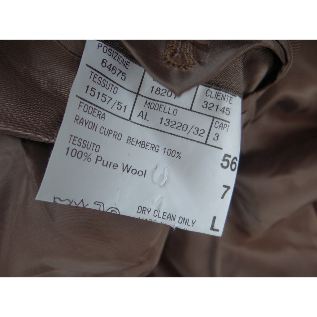 Canali Mens Brown Windowpane Wool Blazer Sport Coat Made in Italy 42R 43R