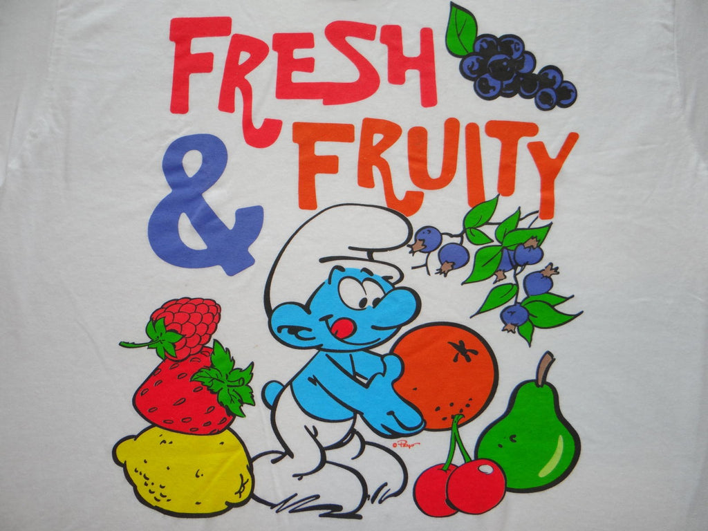 White Fresh & Fruity Smurf Graphic T-Shirt
